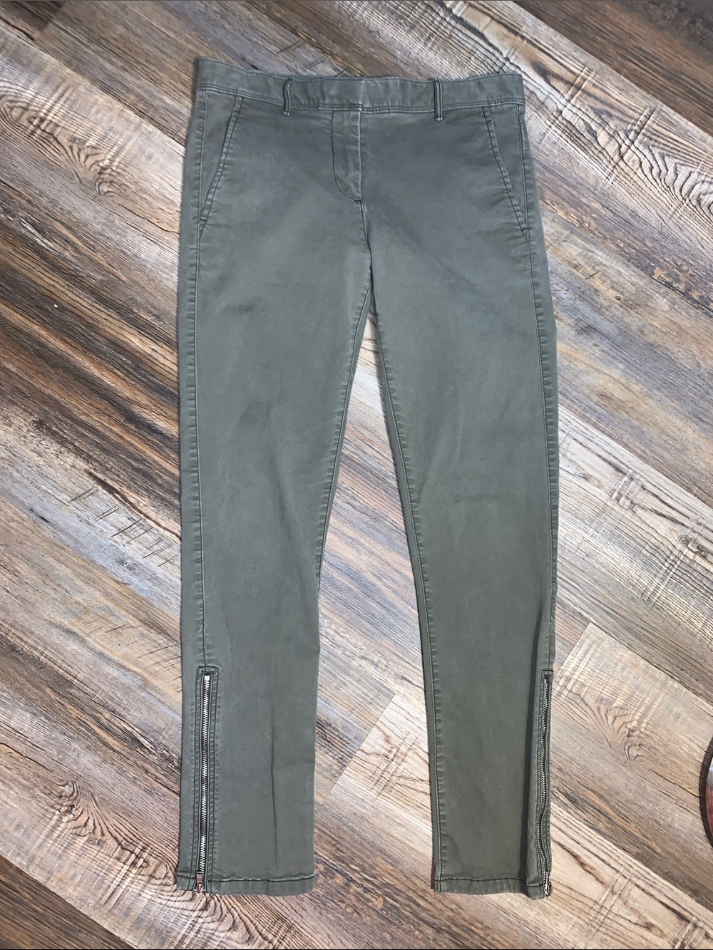 GAP Olive Green Skinny Jeans with Ankle Zips